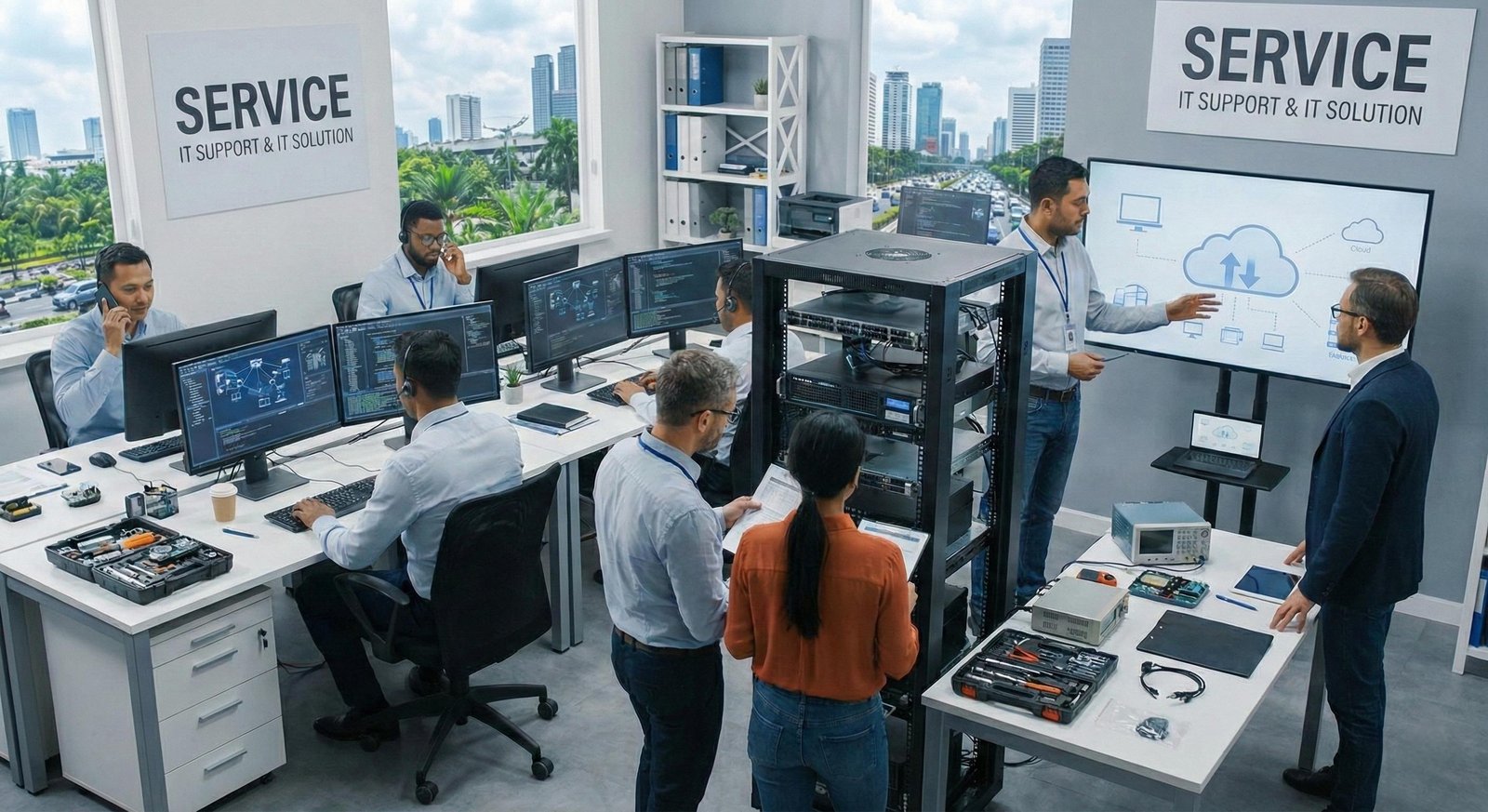 Ilustrasi Dukungan & Solusi IT